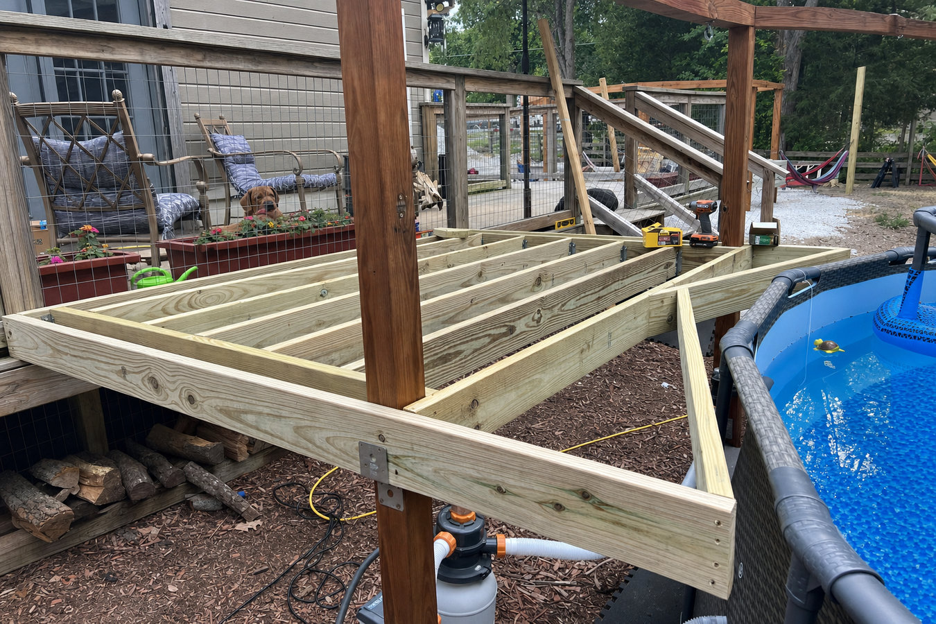 Pool deck construction