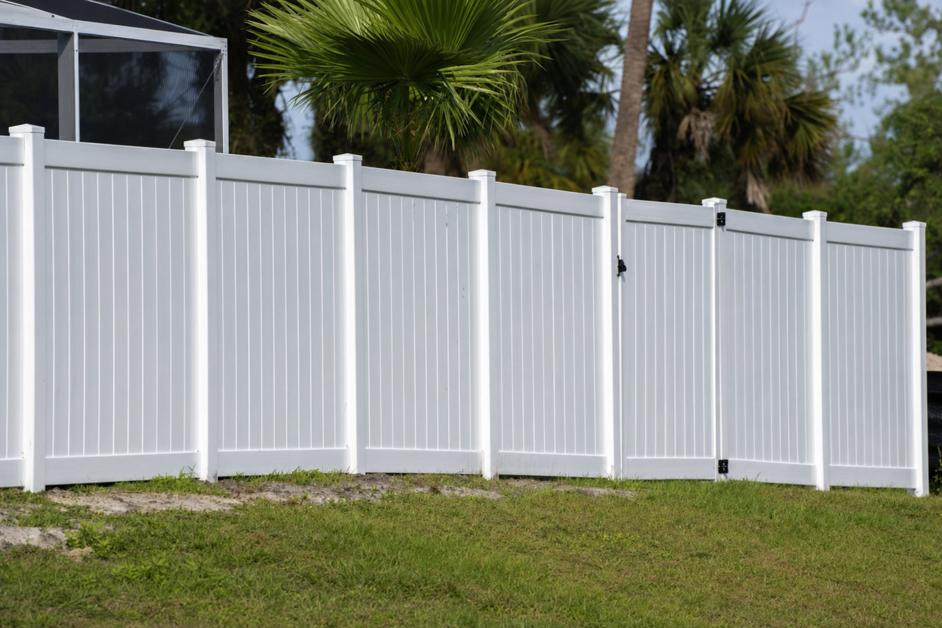 Vinyl fence installation